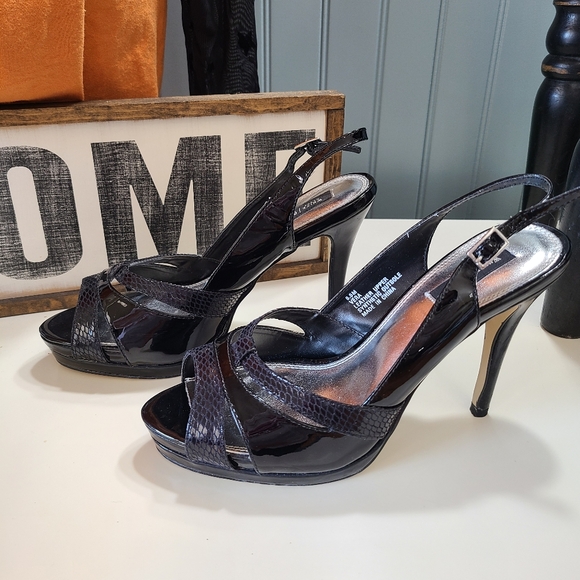 WHBM Vera Platform Slingback Heels Size 8.5 - Picture 3 of 11